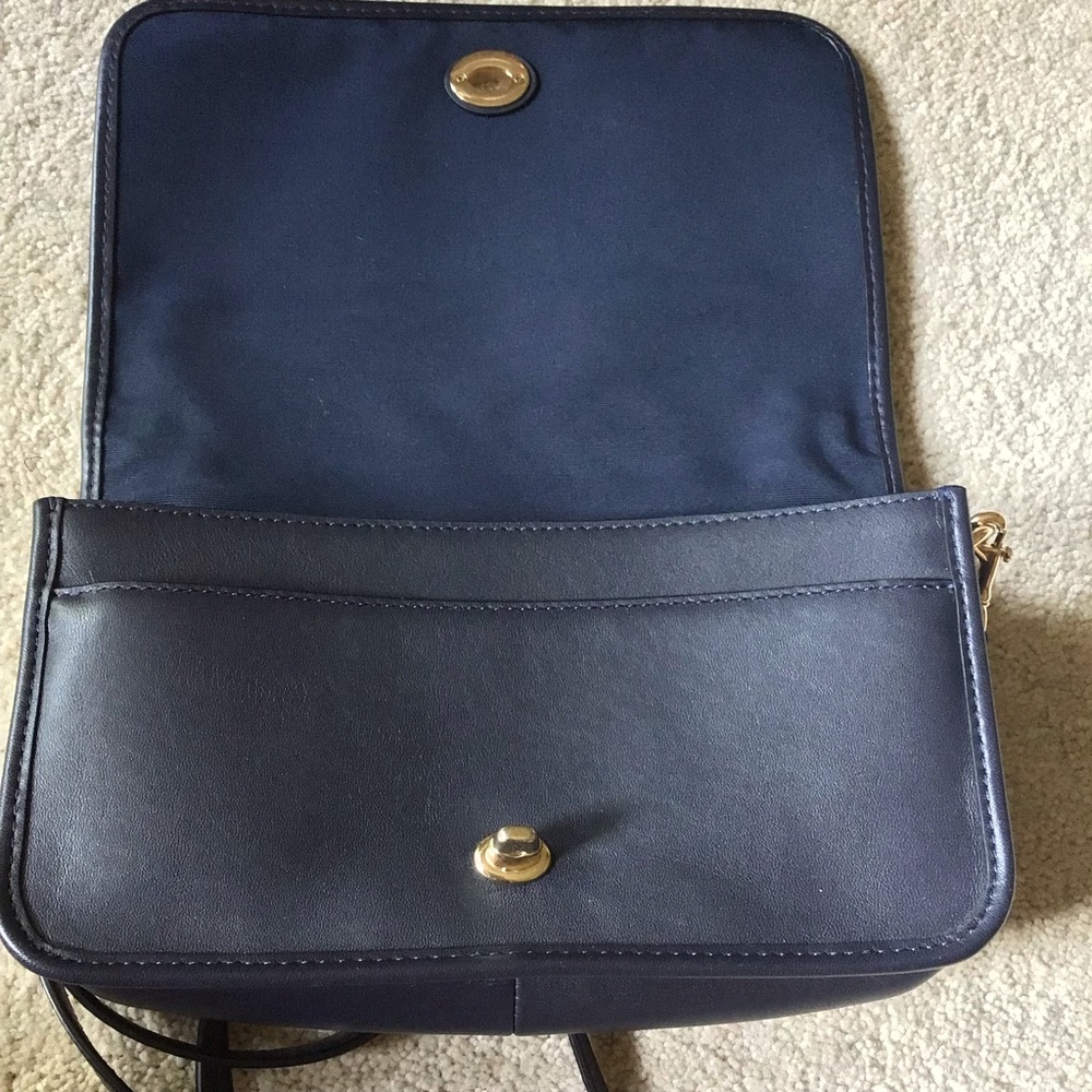 Coach Navy Blue brand new  Crossbody Bag with Blue Flower Charm - Picture 7 of 8